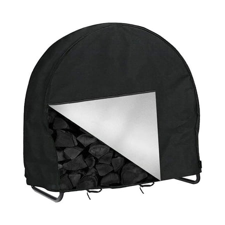 JeashCHAT Firewood Log Hoop Cover  Outdoor Heavy Duty Oxford Waterproof And Weather Resistant Patio Log Rack Cover Waterproof Firewood Cover With Openable