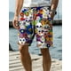 thumbnail image 4 of Bañador con estampado 3D de calavera y flores para hombre, estilo hawaiano, con cintura elástica y cordón, para vacaciones y playa, 2024, 4 of 4