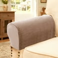 thumbnail image 1 of Ke1Clo Elastic Sofa Armrest Covers Thickened Stain-Resistant, Protective Covers for Home Furnishings Solid Color, Sofa Armrest Protector 2pcs for Living Room, Khaki, 1 of 6