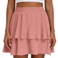 thumbnail image 2 of ICHUANYI Womens Fashion Mini Skirt Summer Casual Skorts High Waist Tiered Ruffle Mini Skirts, 2 of 6