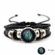 thumbnail image 4 of Luminous Twelve Constellation Artificial Gemstone Bracelet ,Beaded Rope PU Leather 12 Constellation Woven Bracelet, 4 of 5