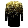 thumbnail image 4 of Yuanlong Womens T-Shirts Star Sparkle Print 3/4 Sleeves Round Neck Tee Carnival Spring Wear Lightweight Stylish Lady Tops, 4 of 4