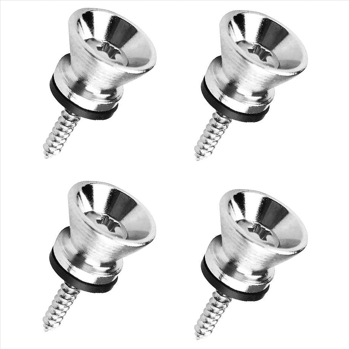 100Pcs Metal Strap Buttons End Pins with Mounting Screws for Electric Acoustic Guitar, ,Ukulele