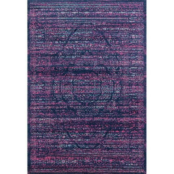 United Weavers 713 20268 58 5 ft. 3 in. x 7 ft. 2 in. Abigail Analia Area Rug, Midnight Blue