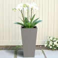 thumbnail image 5 of MAYEERTY 28*15*15" Gray Modern Metal Cone Planter with Inner Shelf for Outdoor Gardening, Patio & Balcony, 5 of 9