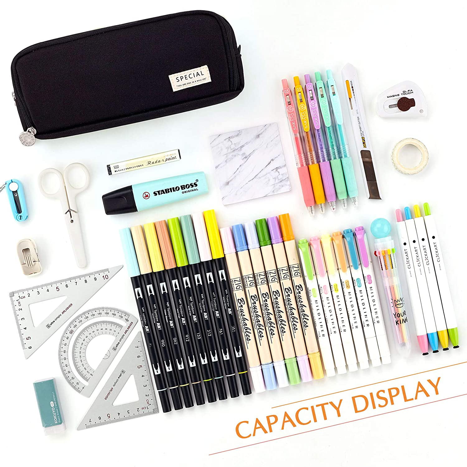CICIMELON Large Capacity Pencil Case 3 Compartment Pouch Pen Bag for School  Teen Girl Boy Men Women (Dream)