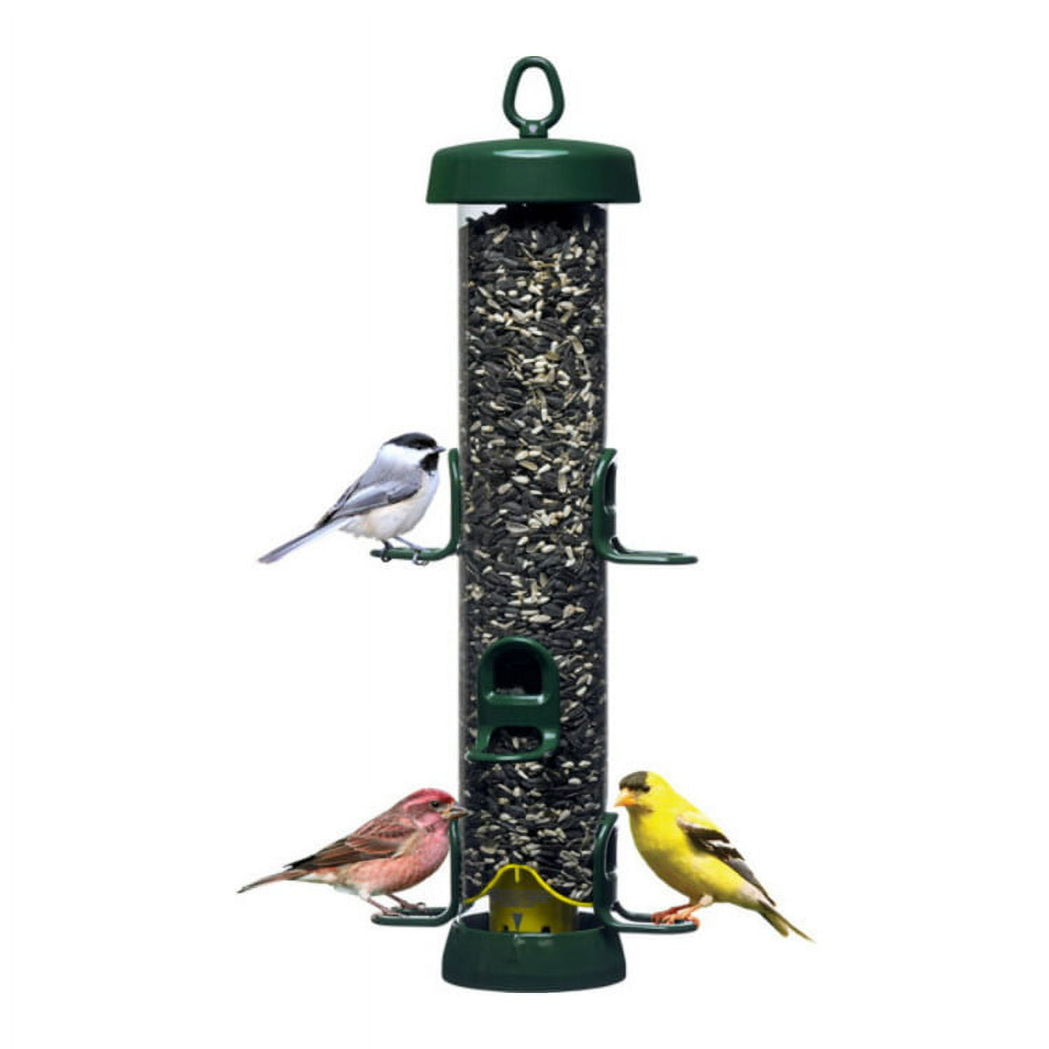 Brome Tube Solution 200 3.4 Pound Detachable Cover Polycarbonate Tube 6 Seed Ports Bird Feeder
