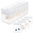 thumbnail image 1 of HOMEHIVE Caja organizadora de joyas de acrílico, organizador y almacenamiento de joyas transparente con 20 bolsas de joyería portátiles antideslustre, estuche de joyería de viaje para pendientes/anill, 1 of 5