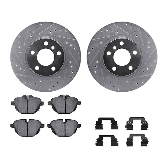 Rear Brake Pad and Rotor Kit - Compatible with 2016 - 2018 BMW X4 M40i 2017