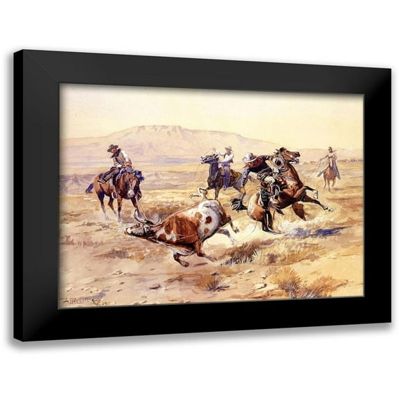 Russell, Charles Marion 14x12 Black Modern Framed Museum Art Print Titled - The Renegade