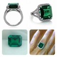 thumbnail image 6 of HeartsAndYou 4ct Natural Green Emerald & Diamond Ring Halo Split Shank 14k SOLID White Gold, 6 of 8