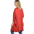 thumbnail image 2 of JED Fashion Womens Soft Vegan Suede Cardigan Long Sleeve Maxi Coat Jacket Top Sweaters With Pockets | Navy Rust| Small Medium Large, 2 of 2