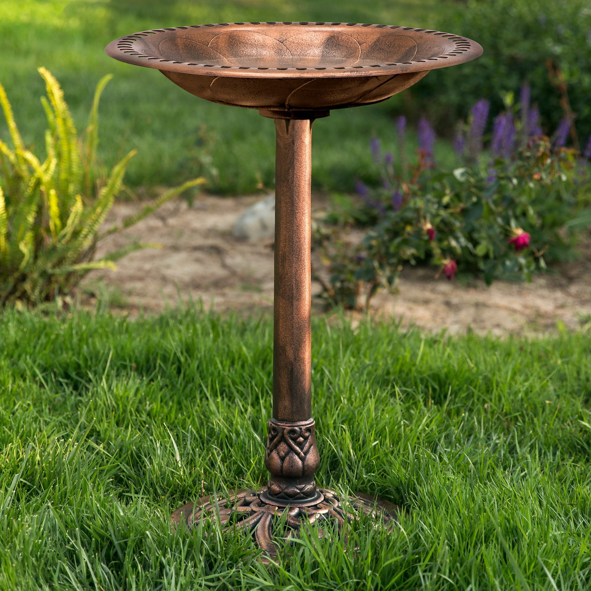 J&J Global LLC Acadia Brushed Bronze Birdbath by Sun-Ray