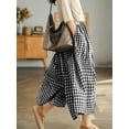 thumbnail image 5 of SWQZVT Womens Pants Wide Leg Gingham Cotton Pants for Women Casual Loose Blackwhite Checkered Palazzo Lounge Women's Pants L, 5 of 8