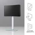 thumbnail image 4 of FITUEYES TV Floor Stand with Tempered Glass Base for 32 to 60 inch Max. Height 48.8” Slim Corner TV Stand with Swivel Bracket Height Adjustable Cantilever TV Stand, 4 of 7