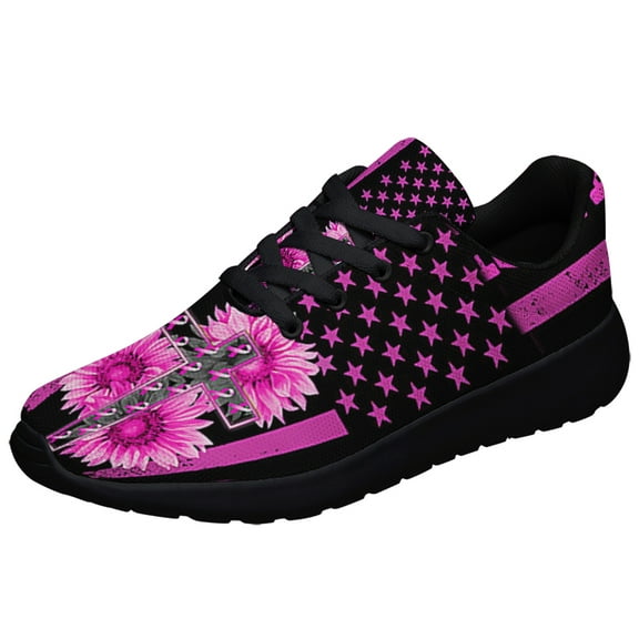 BreaStCancer Awareness Jesus Faith Hope Love Shoes Sneakers for Women Men Black Size 3.5