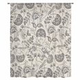 thumbnail image 2 of Grey Paisley Sheer Curtains 54 Inches Long, Boho Flower Botanical Leaf Branch Light Filering Curtains, Breathable Simi Curtain Privacy Drapes for Kitchen Bathroom Nursery Small Window Treatment, 2 of 9