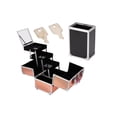 thumbnail image 1 of Maletin para Maquillaje, Estuche de Maquillaje Profesional con 3 Bandejas y Espejo, Caja de Maquillaje Portátil con Cerradura, Aluminio Caja para Maquillaje Ideal Para Viajes y Cosmetiquera (Oro rosa), 1 of 6