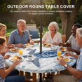 thumbnail image 3 of Round Outdoor Tablecloth with Umbrella Hole and Zipper, Blue Turtle Coastal Tablecloth with Elastic Waterproof, Summer Nautical Beach Coral Shell Patio Table Covers for 45" - 54" Picnic Pool Tables, 3 of 9