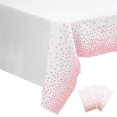 thumbnail image 1 of Paquete de 4 – Manteles de plástico para mesas rectangulares – Manteles de fiesta de confeti de lunares desechables – 54 x 108 pulgadas, 1 of 6
