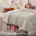 thumbnail image 4 of U by Bedsure Tufted Boho Twin XL Comforter Set, 2 Pieces Farmhouse Shabby Chic Embroidery Bedding Set, Soft Jacquard Linen Comforter for All Seasons, Twin, Natural, 4 of 10
