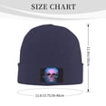 thumbnail image 3 of XMXT Winter Casual Beanie Hats for Men Women, Aged Floral Skull Blue Print Unisex Adult Cap Warm Daily Knit Hat Skull Caps, Navy Blue, 3 of 9
