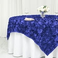thumbnail image 3 of BalsaCircle 72" x 72" Royal Blue Raised Rosette Table Cover Overlays Wedding Tablecloth, 3 of 8