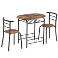 thumbnail image 2 of 3Pc Dining Table Set Breakfast Table Living Room Furniture 2 Chair w/Curved Back, 2 of 3