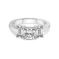 thumbnail image 4 of IGI Certified 5 Carat Cushion Shape Lab Grown Diamond Engagement Ring | 14K White Gold | Lauren Three stone Emerald Shape Side Lab Diamond Ring | FG-VS1-VS2 Quality Friendly Diamonds, 4 of 6