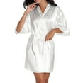 thumbnail image 6 of Bramtres Silk Pajamas Pj Sets Women's Soild Satin Sleepwear Pajamas Bathrobe Nightgown For Bride Wedding Party Nightgowns for Women Womens Pajama Sets Cotton Pajamas White M, 6 of 10