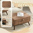 thumbnail image 6 of Xukmct Fabric Storage Bench with Wood Frame, Mid Century Modern Square Coffee Table for Living Room, Entryway, Family Room, Office, Coffee, 6 of 9