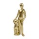 thumbnail image 1 of Figura decorativa de hombre con perro, 5,5 x 4 x 16,5 cm. Un regalo entrañable y un accesorio adorable. Dorado, 1 of 9