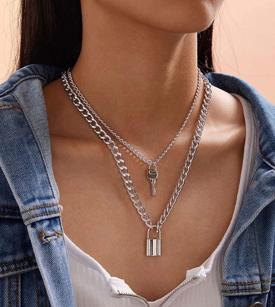 Lock Chain Necklace, Egirl Chains 
