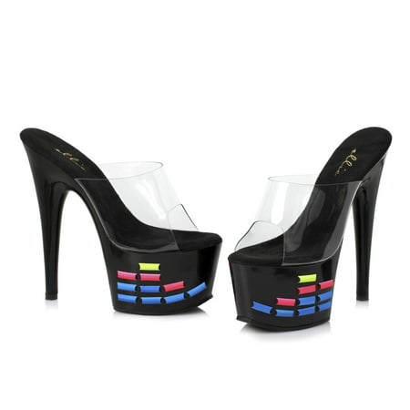 

Ellie 709-Equalizer Women s 7 Inch Stiletto Mule With Neon Equalizer Pattern