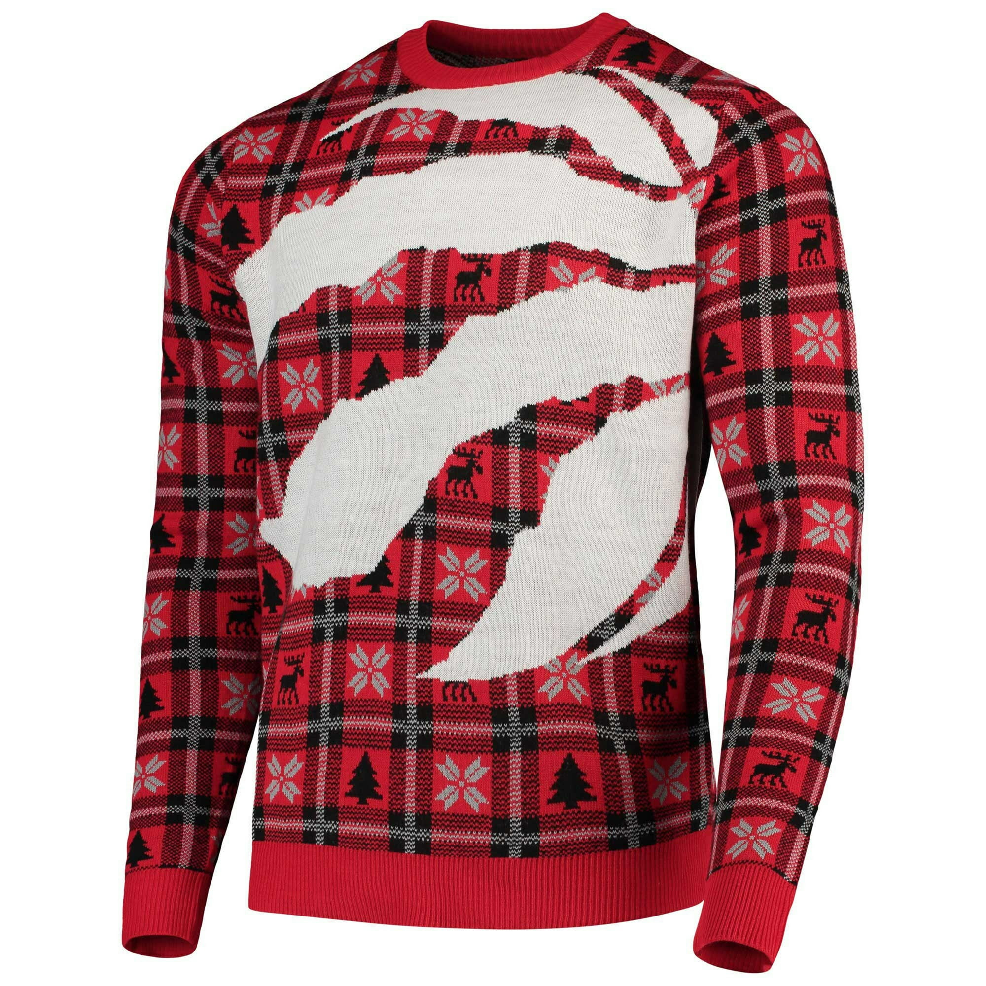 Toronto Raptors NBA Big Logo Checker Ugly Christmas Sweater Walmart