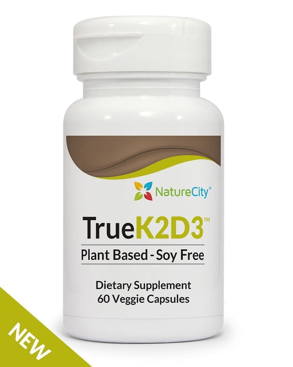 TrueK2D3 Plant Based Vitamin K2 90mcg &amp; Vitamin D3 62.5mcg by NatureCity