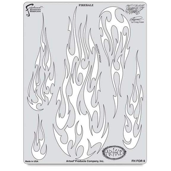 Iwata Artool Freehand Template - Flame-O-Rama 2 Fire Balz