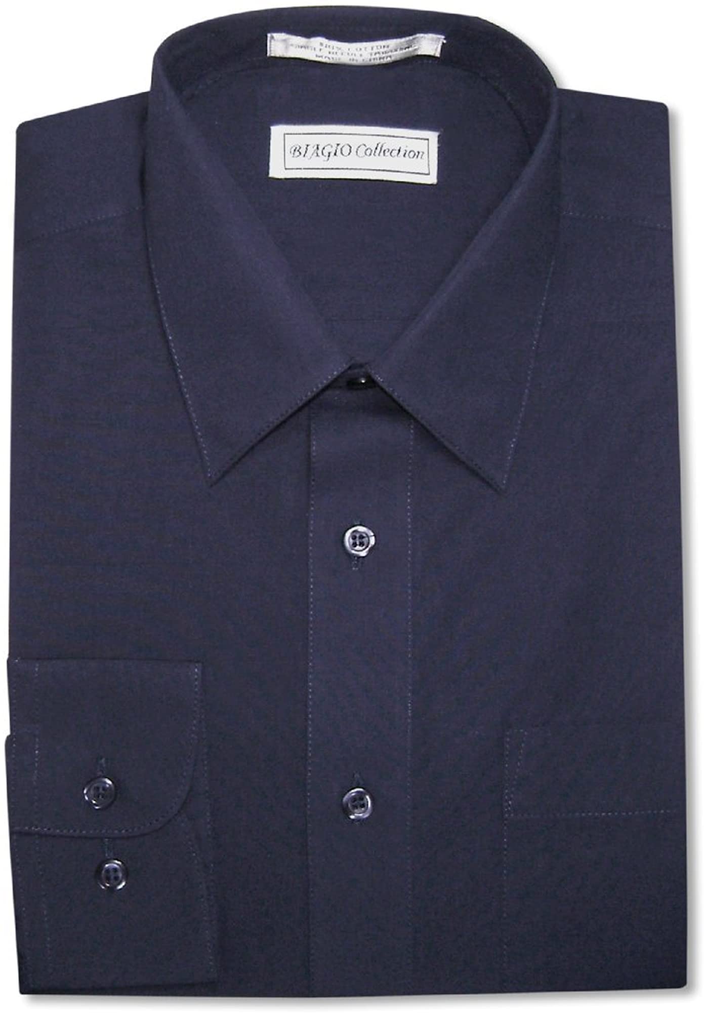 Biagio Mens 100 Cotton Solid Navy Blue 