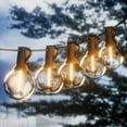 thumbnail image 1 of Guirnalda de luces LED para exterior de 15 m, resistente al agua IP44, con 25+1 bombillas de plástico G40 para bistró, jardín, fiesta, patio, blanco cálido [Clase energética G], 1 of 5
