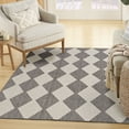 thumbnail image 3 of Nourison Positano 4' x 6' Charcoal Diamond Modern Flatweave Indoor/Outdoor Rug, 3 of 11