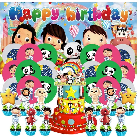 Little Baby Bum Party Supplies Latex Balloons Decor Banner Backdrop Kit Birthday Decorations