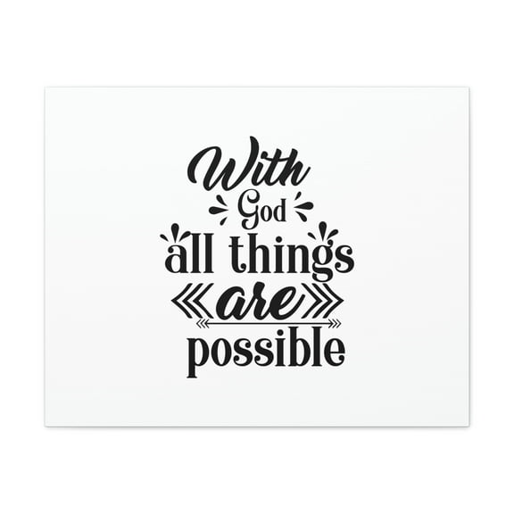 Scripture Walls Luke 1:37 With God All Things Are Possible Bible Verse Canvas Christian Wall Art Ready to Hang Unframed
