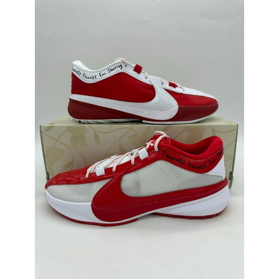 Nike Zoom Freak 5 ASW Men's Size 14 White Red Basketball Shoes FV1933 600