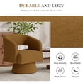 thumbnail image 6 of Hawsaiy Swivel Barrel Accent Chair, Oversized Teddy Upholstered Armchair with 360° Rotation, Modern Comfy Lounge Chair for Living Room, Bedroom, Office, Brown(1Pcs), 6 of 10