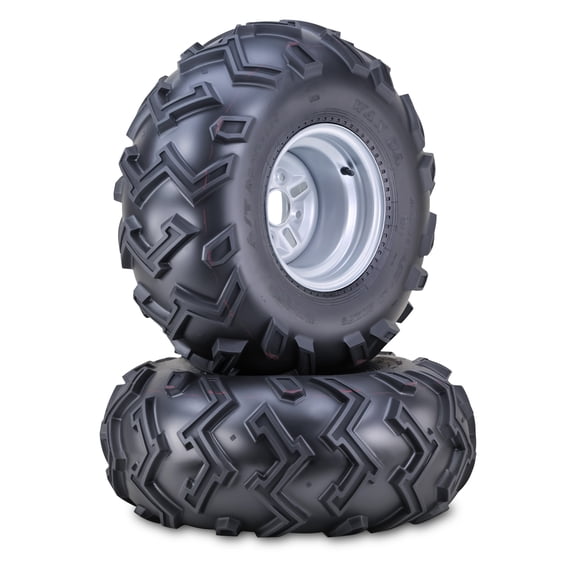 WANDA ATV Tire & wheel 24X11-10 with 4 Lugs on 110mm PCD Silver Wheel 10122,PK 2