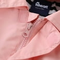 thumbnail image 5 of Hiheart Boys Girls Water Resistance Hooded Jackets Unisex Cotton Lined Mid-Length Rain Jackets Pink 3T, 5 of 7