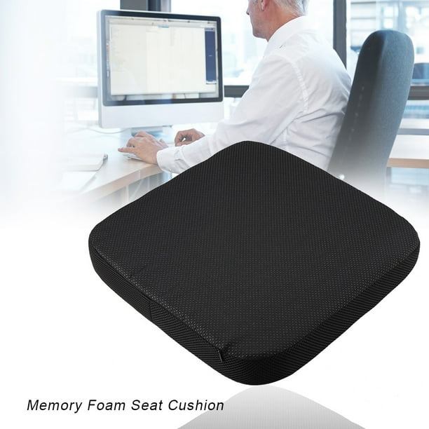 Coussin Chaise Bureau HOMCOM Mousse Mémoire Ergonomique - Antidérapant, Maille Respirante, Noir