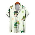 thumbnail image 3 of Camisas de playa hawaianas nuevas de verano para hombres y mujeres, camisa para parejas, camisa de manga corta con solapa estampada con trébol de cuatro hojas, camisas florales coloridas, 3 of 5