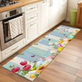 thumbnail image 2 of Easter Bunny 2'x6' Runner Rugs for Hallway Kitchen Bedside Non Slip Washable, Spring Watercolor Eggs Flower Wood Grain Entryway Rug Runners with Rubber Backing, Long Carpet Runner for Laundry Room, 2 of 8
