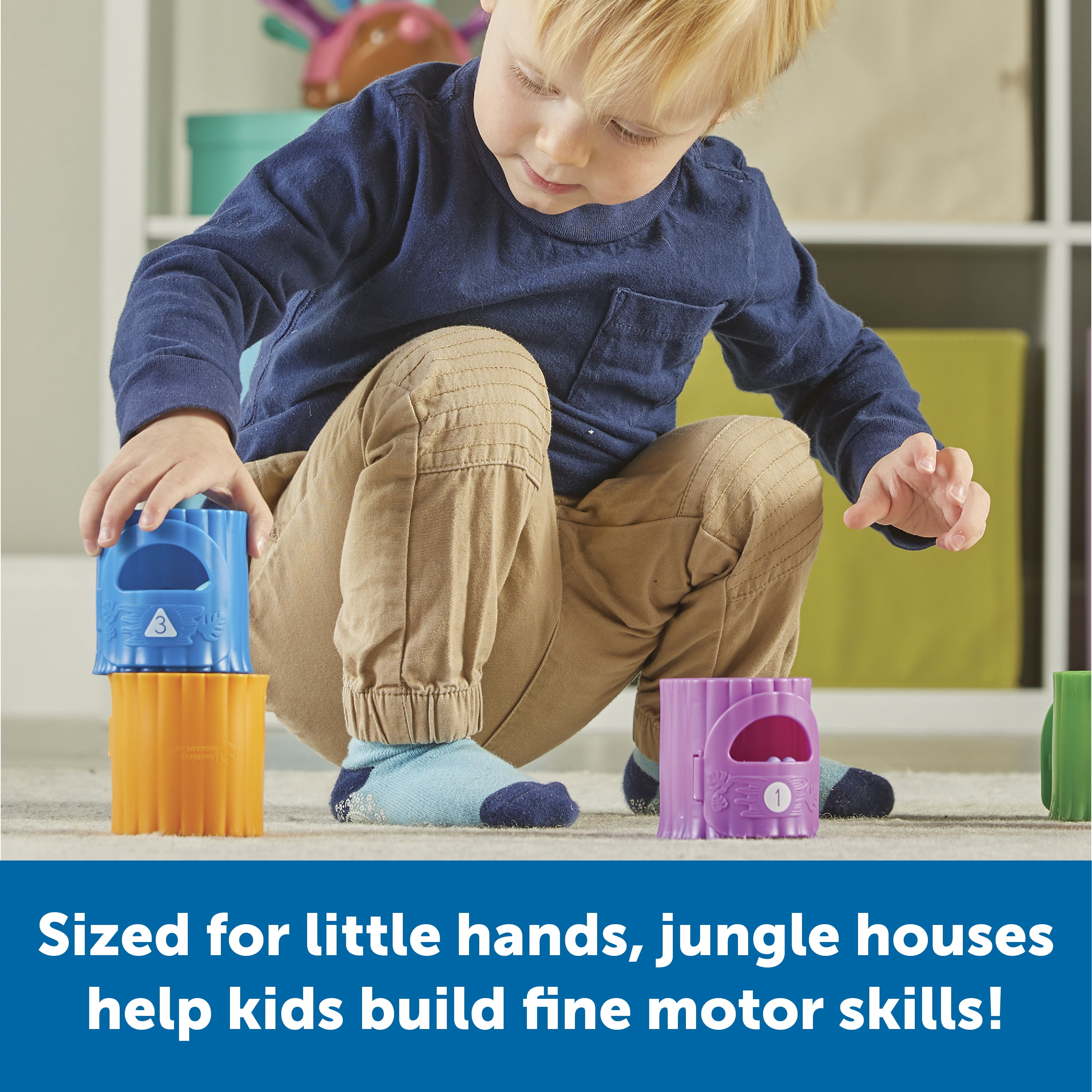 Learning Resources Peekaboo Learning Jungle -10 pieces, Learning Toys for Boys and Girls Ages 18 + Months, Educational Toys for Toddlers